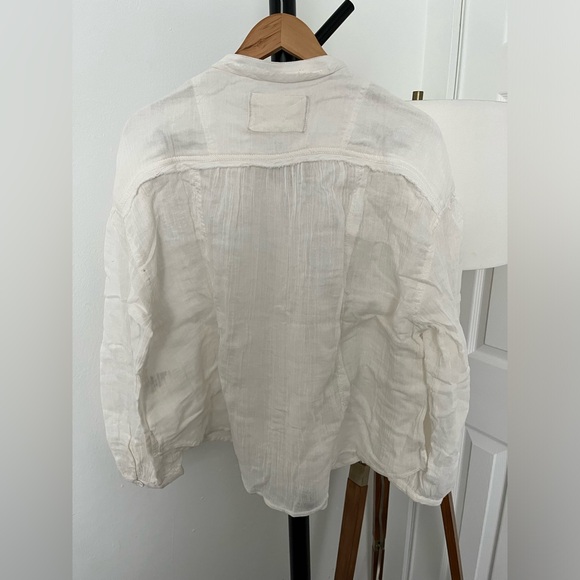 NWT FREE PEOPLE WE THE FREE Valley Double Cloth Shirt In Clean Ivory MSRP $108 - Picture 11 of 11
